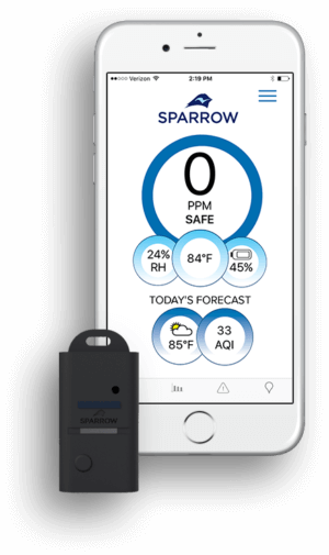 SPARROW wearable air monitor with a powerful app